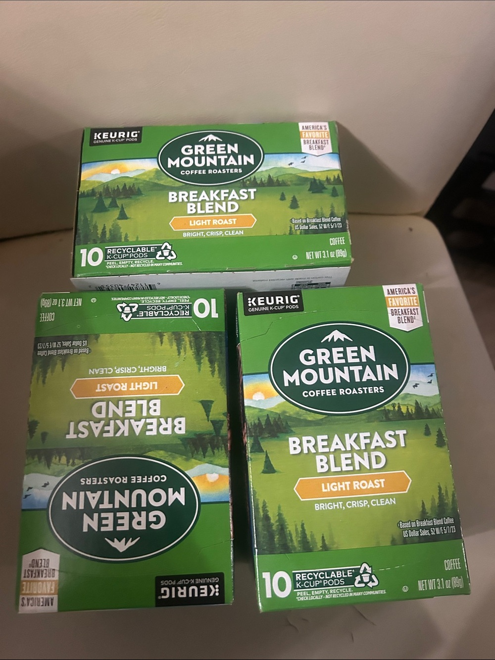 Green Mountain Breakfast Blend Light Roast K-Cup Pods - Green